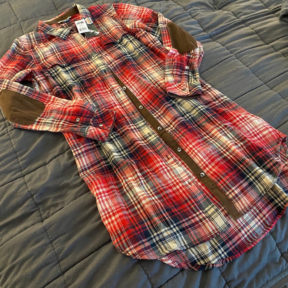 Plaid shirt dress
